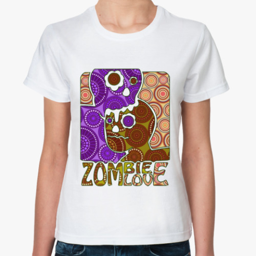 Классическая футболка с принтом zombie love