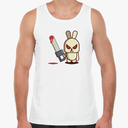 Майка с принтом Злой кролик с пилой