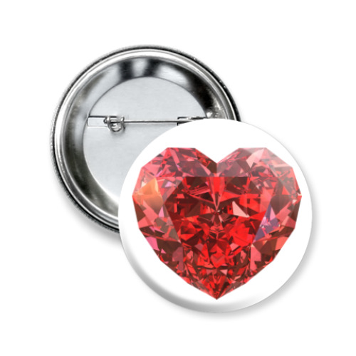 Значок 50мм с принтом I love you - Любовь в сердце