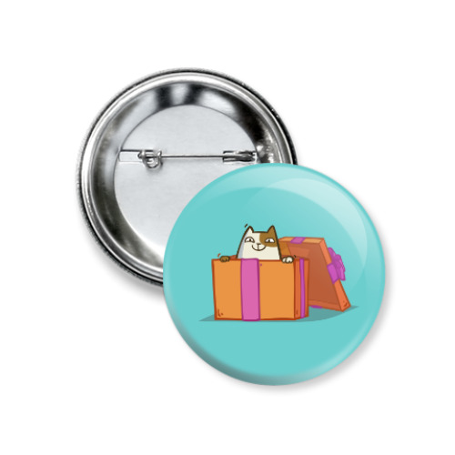 Значок 37мм с принтом Новокот — Пятничный Котик №36