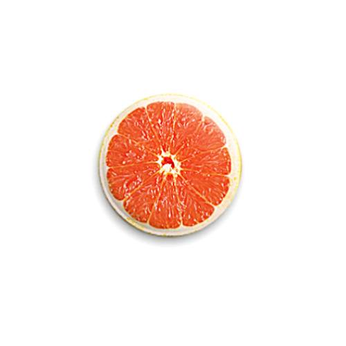 Значок 25мм с принтом Грейпфрут juicy