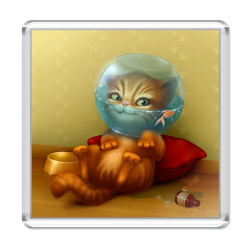 Магнит с принтом Один дома