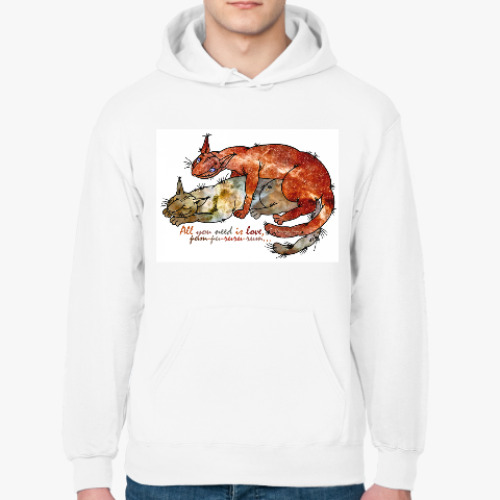 Толстовка худи с принтом All you need is love