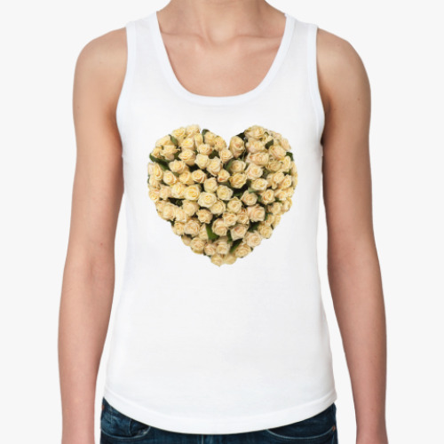 Женская майка с принтом Сердце из роз