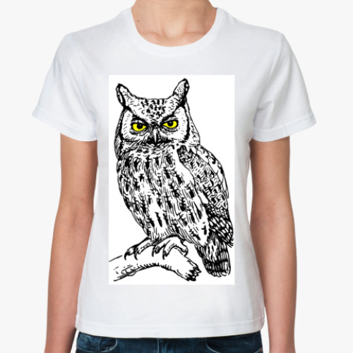 Классическая футболка с принтом OWL