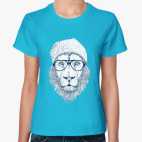 Крутой лев хипстер