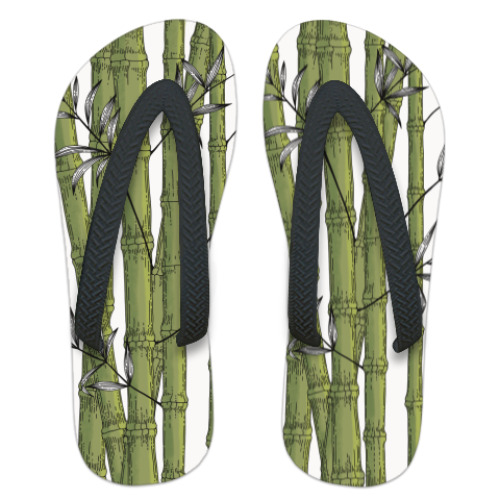 Шлепанцы (сланцы) с принтом Бамбук