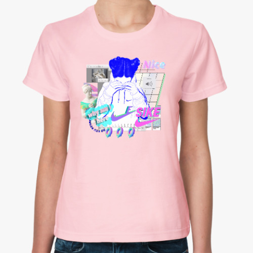Женская футболка с принтом Vaporwave art