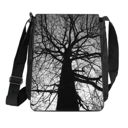 Сумка-планшет с принтом Готическое дерево