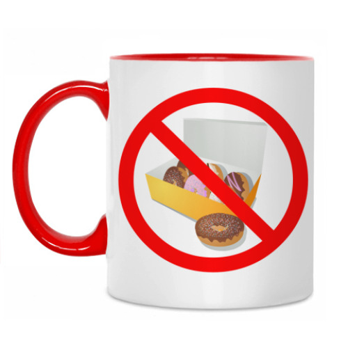 Кружка с принтом Знак 'Я на диете!'