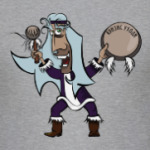 Шаман с бубном проводит обряд изгнания кризиса