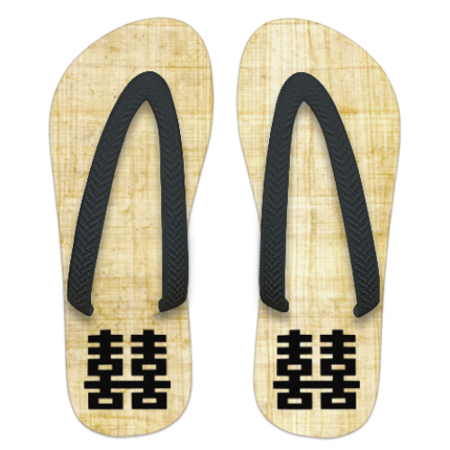 Шлепанцы (сланцы) с принтом Двойное счастье