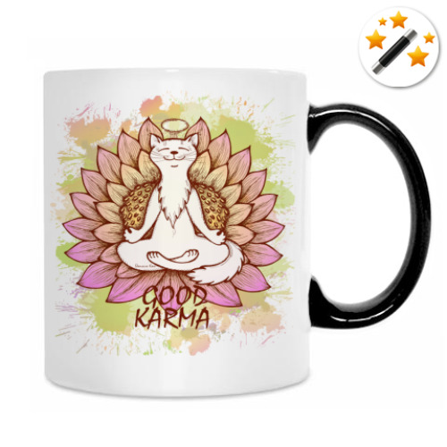 Кружка-хамелеон с принтом Хорошая карма