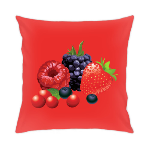 Подушка с принтом Ягоды