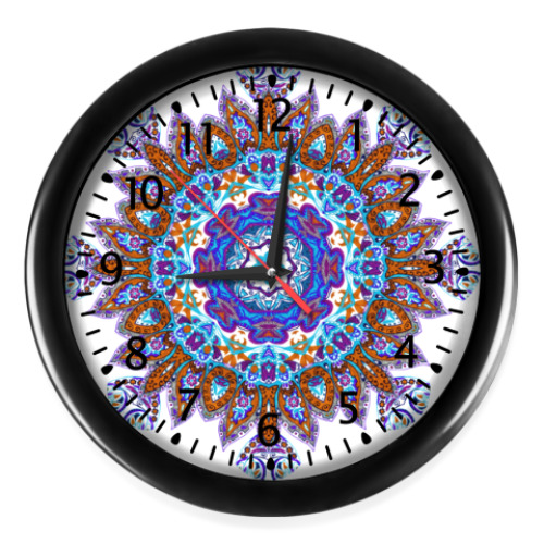 Настенные часы с принтом Снежинка