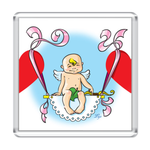 Магнит с принтом Купидон