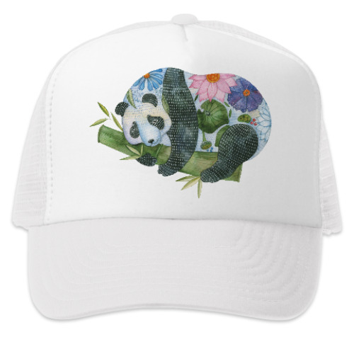 Кепка-тракер с принтом Милая панда, акварель