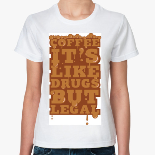 Классическая футболка с принтом  Кофеман