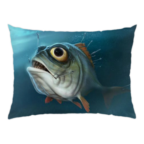 Подушка с принтом Пиранья