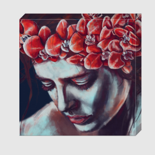 Холст с принтом Красная Орхидея