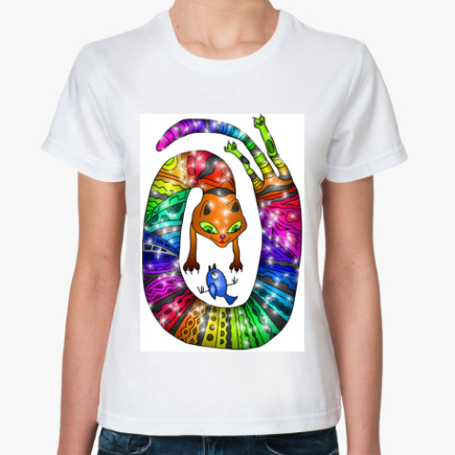 Классическая футболка с принтом В прыжке!