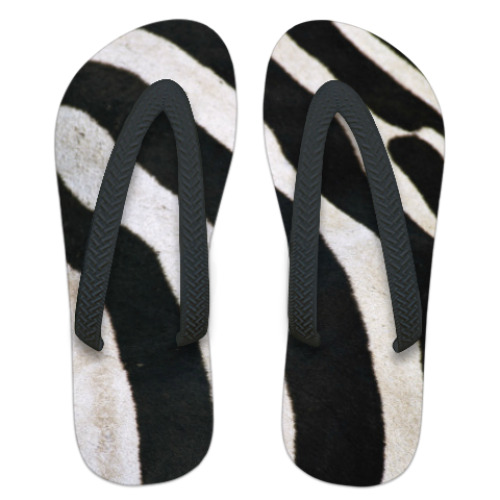 Шлепанцы (сланцы) с принтом Зебра