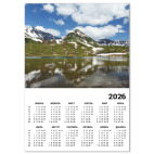 Полуостров Камчатка, горы, горное озеро, отражение