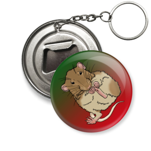 Брелок-открывашка с принтом Мышь