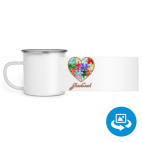 Кружка металлическая белая (круговая запечатка)