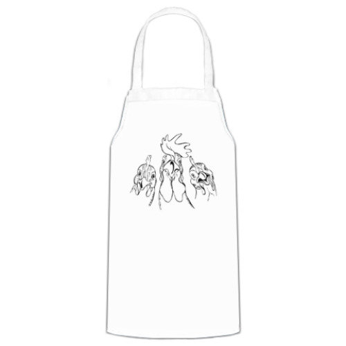 Фартук с принтом Петух и куры