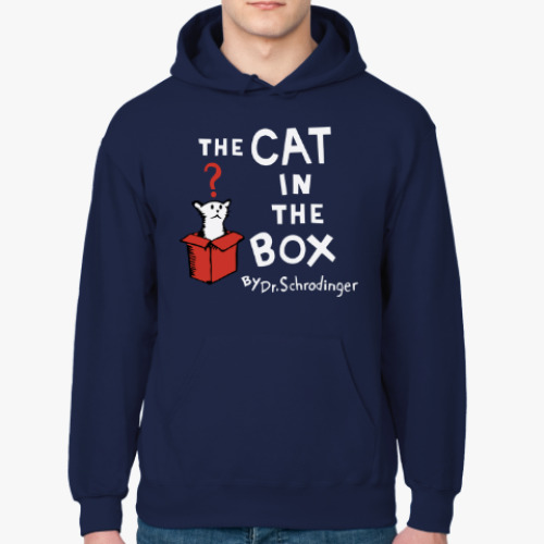 Толстовка худи с принтом Кот Шрёдингера