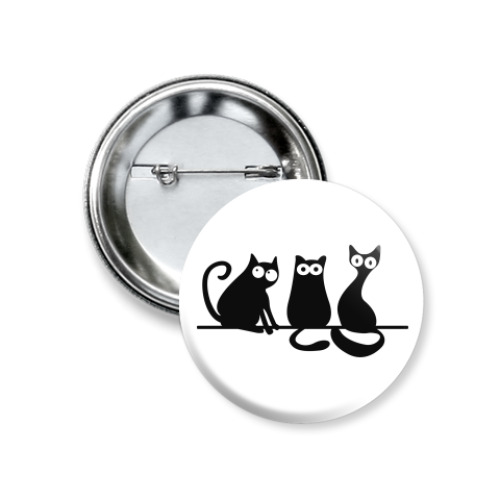 Значок 37мм с принтом Коты/кошки (cats)