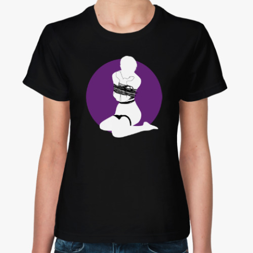 Женская футболка с принтом Шибари силуэт связанной девушки 4vb от M&K ART