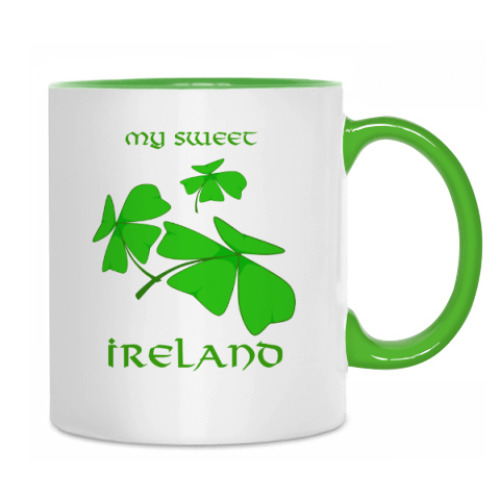 Кружка с принтом Eire and Happy Shamrock