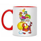 Двухцветная кружка Здравствуй, Дедушка Мороз