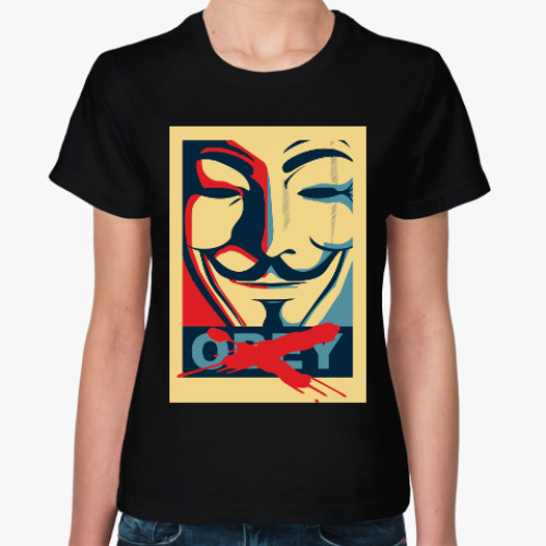 Женская футболка с принтом Анонимус