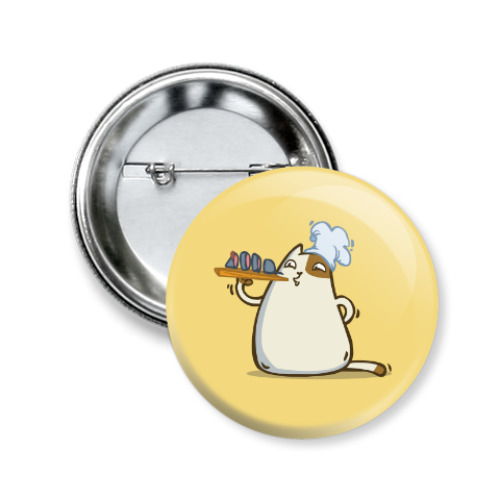 Значок 50мм с принтом Пятничный Котик №25