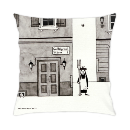 Подушка с принтом Old Town