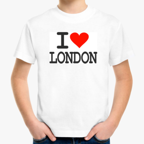 Детская футболка с принтом I love London