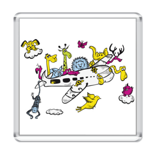 Магнит с принтом Самолет