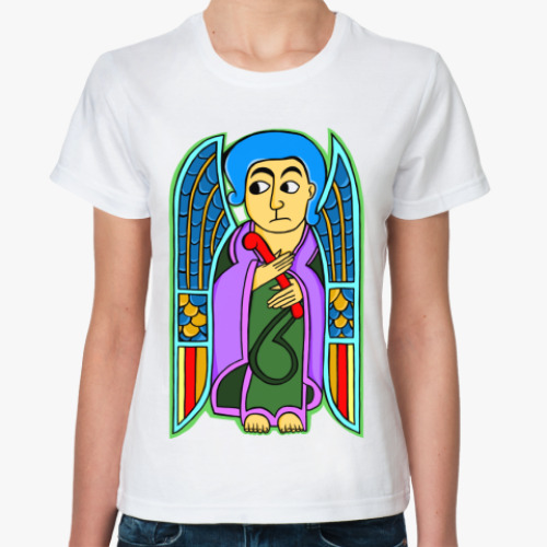 Классическая футболка с принтом 'Ангел'