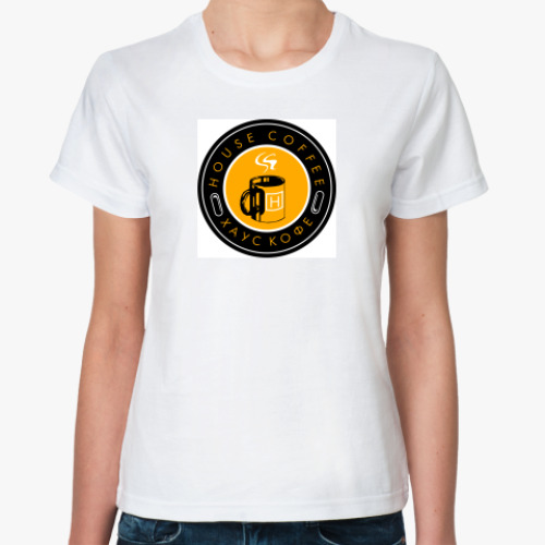 Классическая футболка с принтом Хауз Кофе