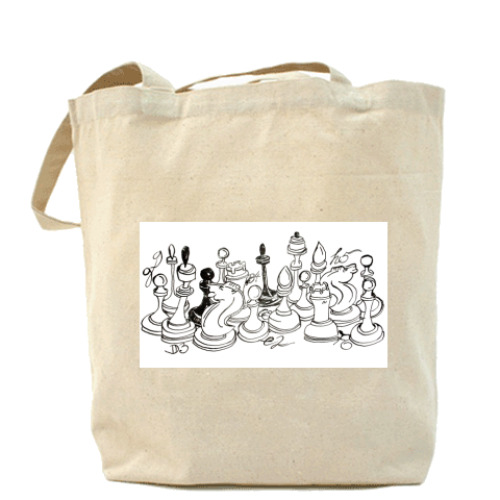 Сумка шоппер с принтом Шахматы
