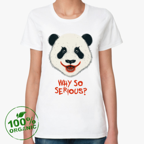 Женская футболка из органик-хлопка с принтом Панда Джокер