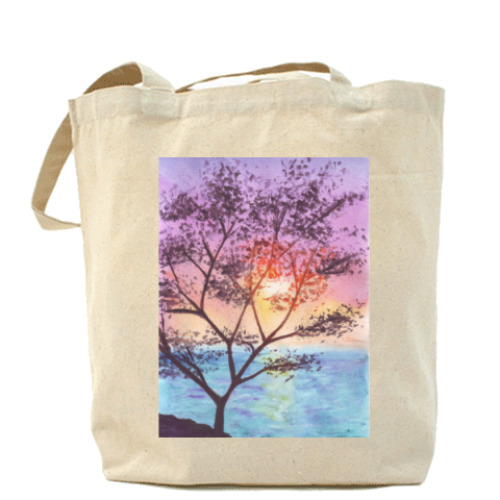 Сумка шоппер с принтом закат