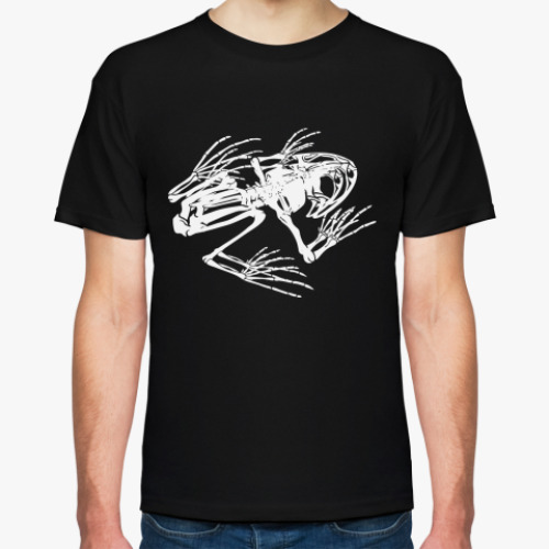 Футболка с принтом Скелет лягушки