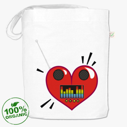 Сумка шоппер с принтом Радио