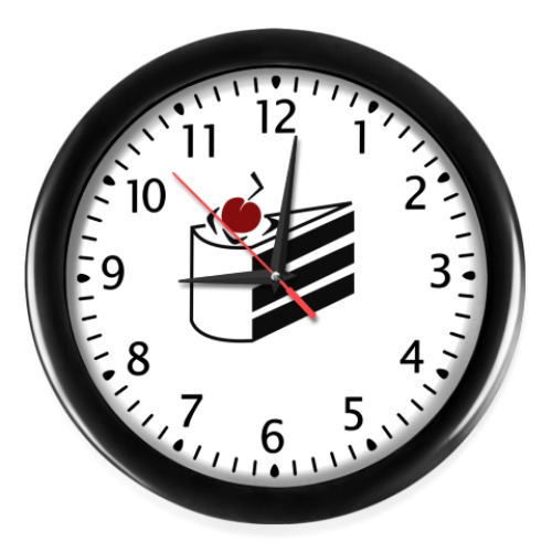 Настенные часы с принтом Тортик