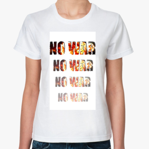 Классическая футболка с принтом NO WAR