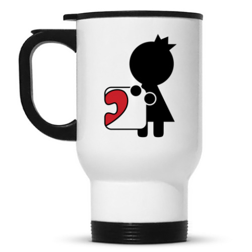 Кружка-термос с принтом Парный дизайн для влюбленных